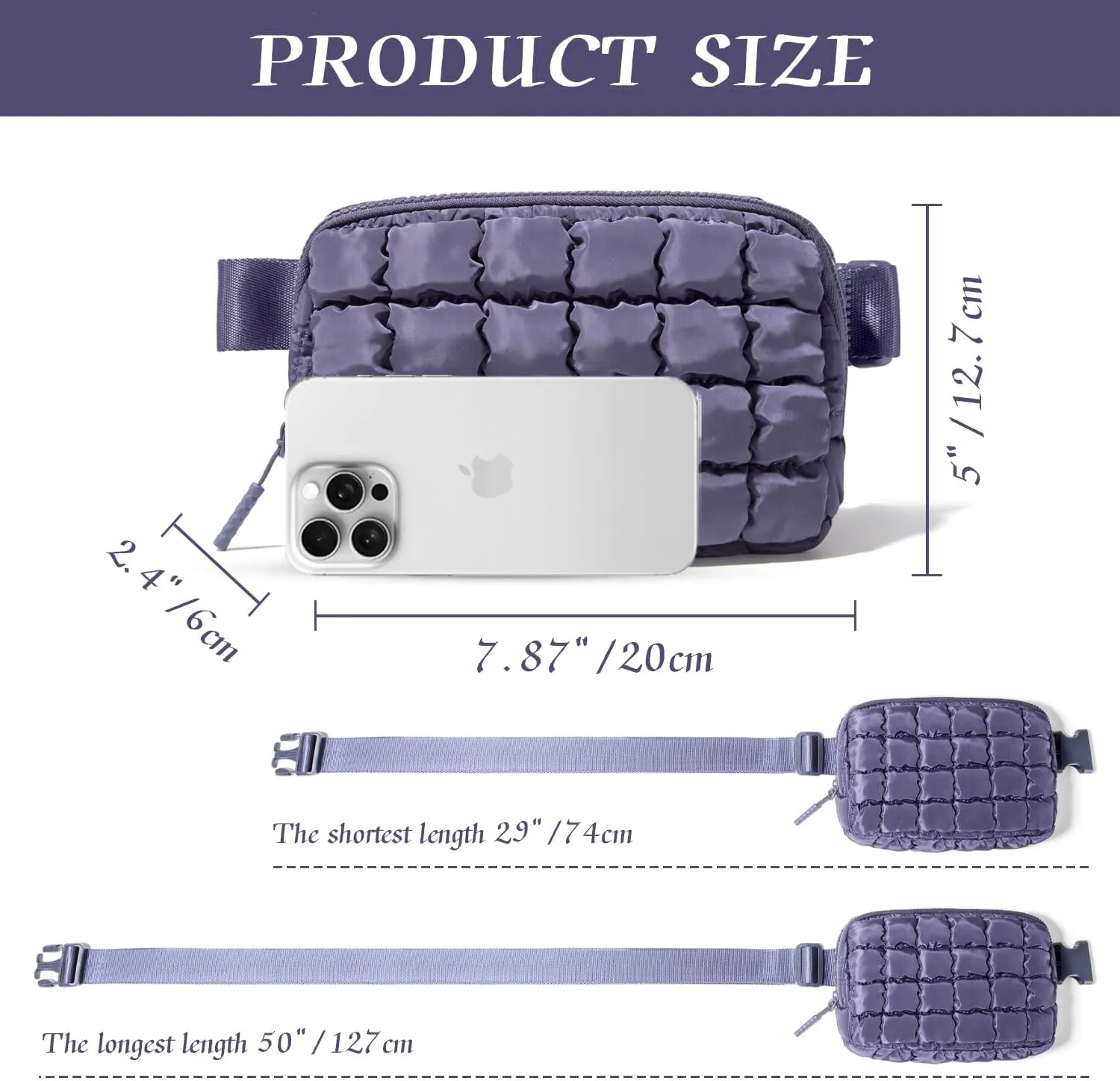 Gitus Trending Gifts for Women Puffer Crossbody Bags for Women Belt Bag Fanny Pack with Adjustable Straps Lightweight Quilted Puffy Bag Woman Gifts (Muscovitum)
