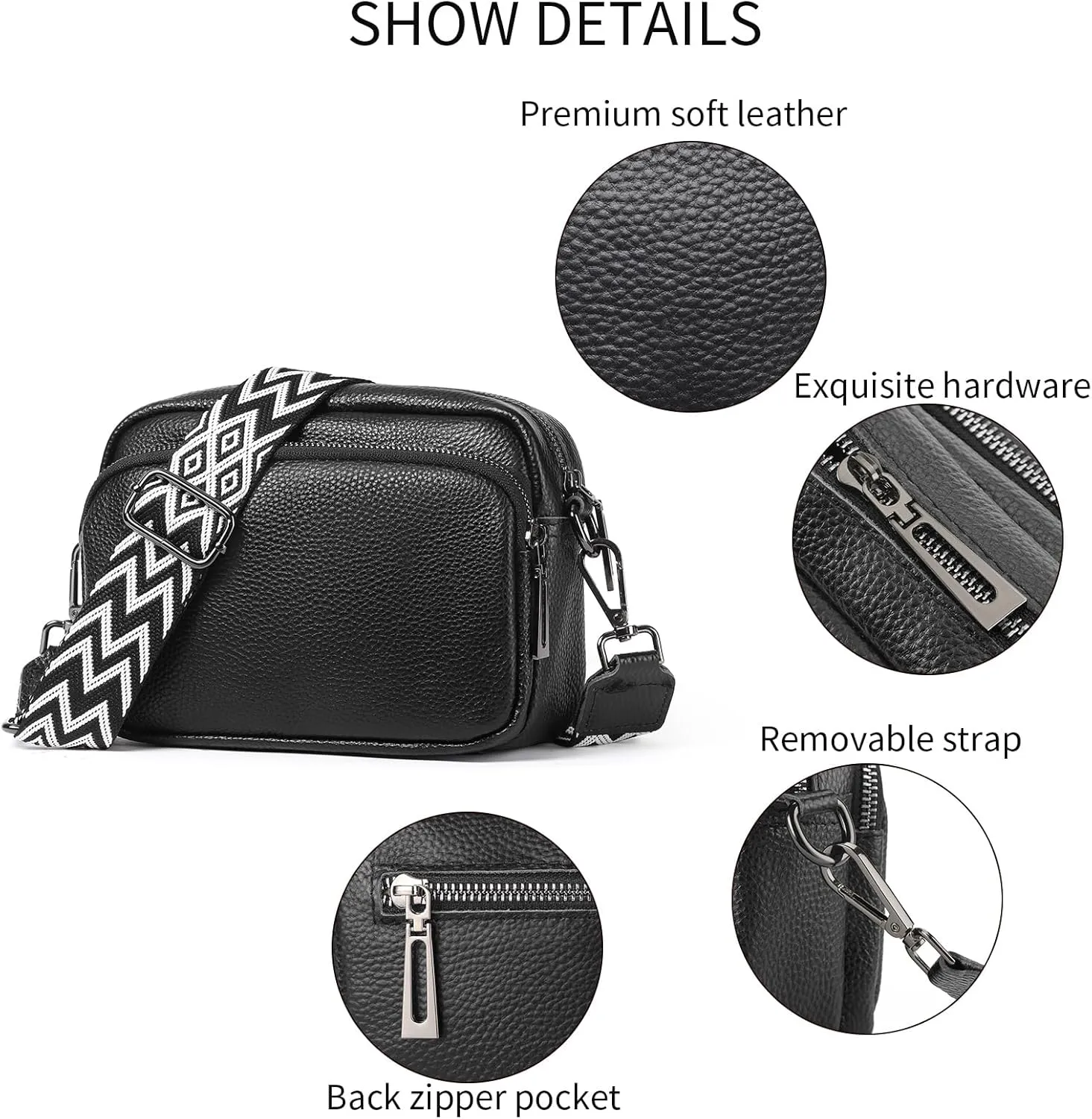 GOIACII Women Shoulder Bag Small Crossbody Bag Purse for Women Crocodile Leather Bags Wrist Strap