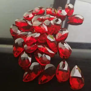 GOODJOBHN 10PC Red Angel Tear Pendant Prism Chandelier Suncatcher DIY Wedding Party Door Curtain Bead Jewelry Decor Accessory - (Color: 10PC Red Crystal)