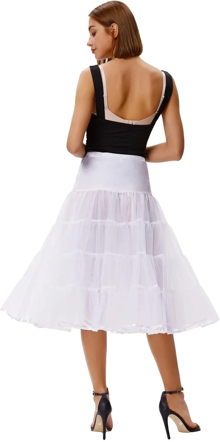 GRACE KARIN Women's 50s Vintage Petticoat Crinoline Tutu Underskirts Tea Length 30 inch Long