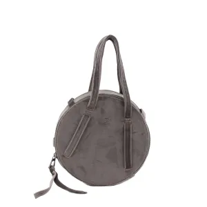 Grey | Velvet Circle Crossbody Bag