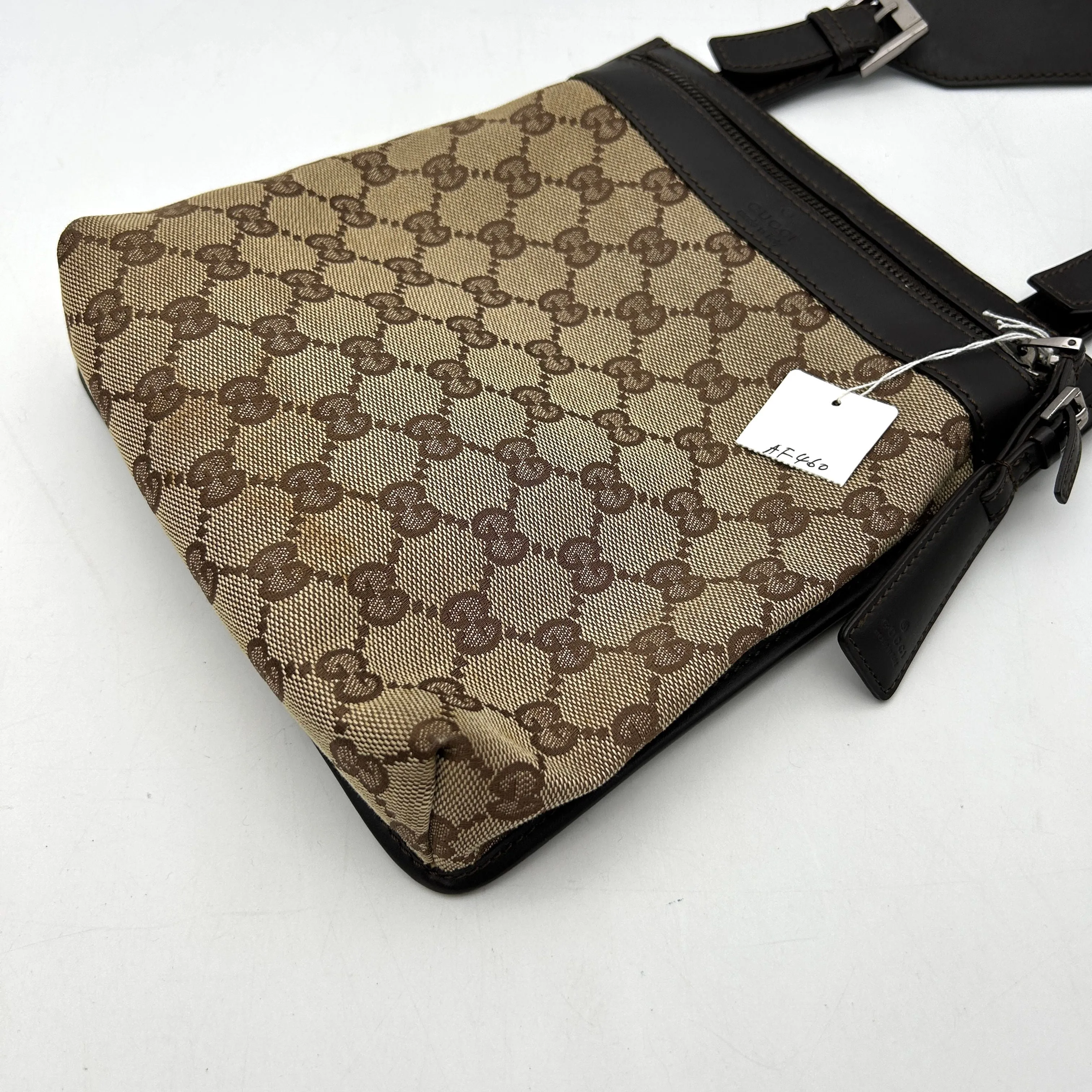 Gucci Beige/Brown GG Canvas and Leather Crossbody Bag Gucci AF460