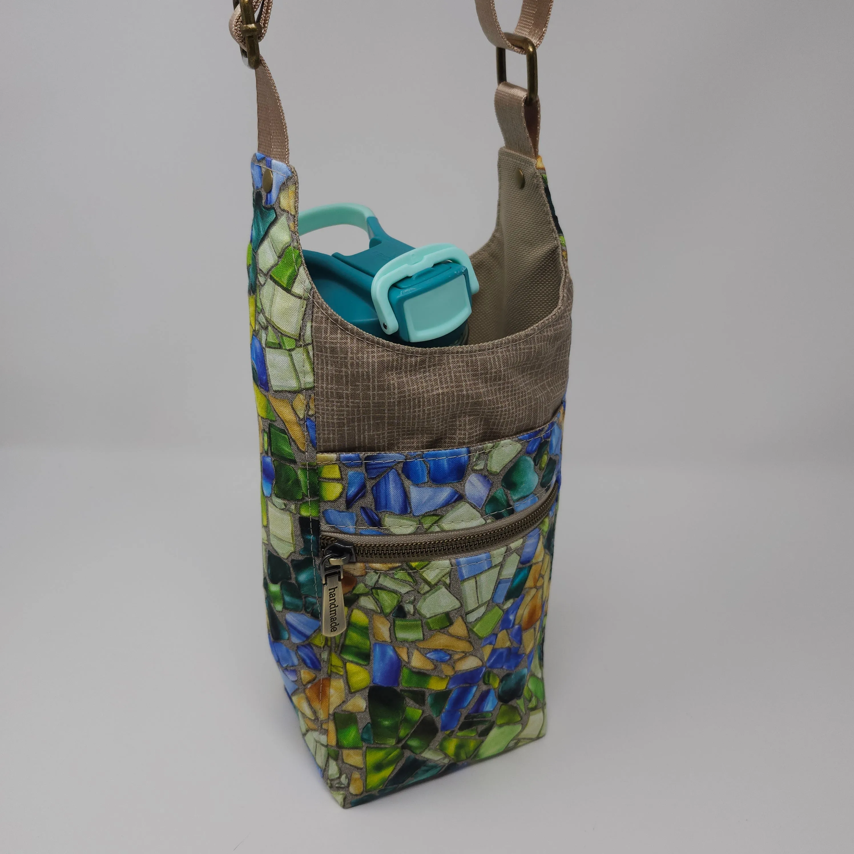 H2O2Go Crossbody Water Bottle Bag - Sea Glass