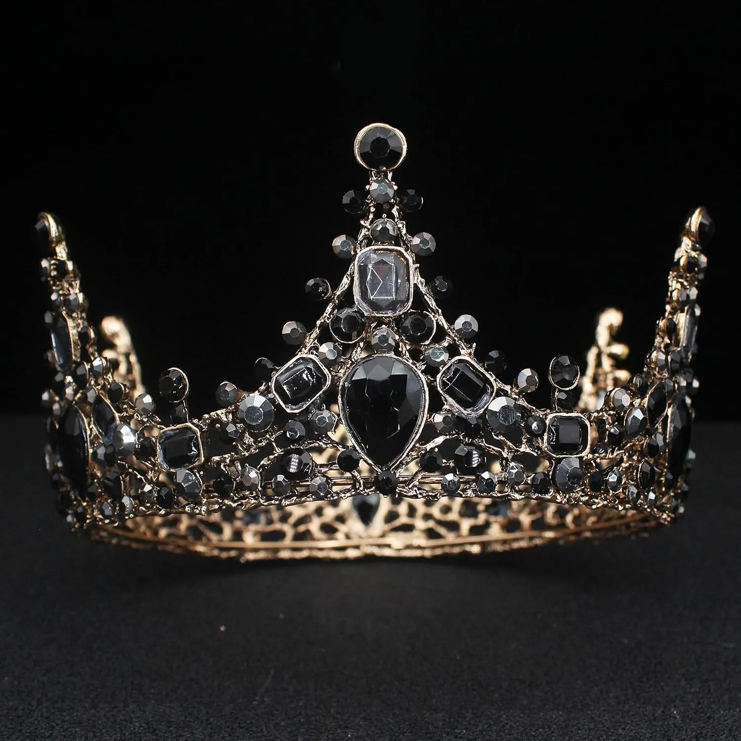 Hair Jewelry Crown Tiaras for Women Vintage Tiara Crown Bride Crystal Queen King Crown Wedding Hair Jewelry Accessories Women Men Pageant Prom Headpiece,01-25 * 40 * 60