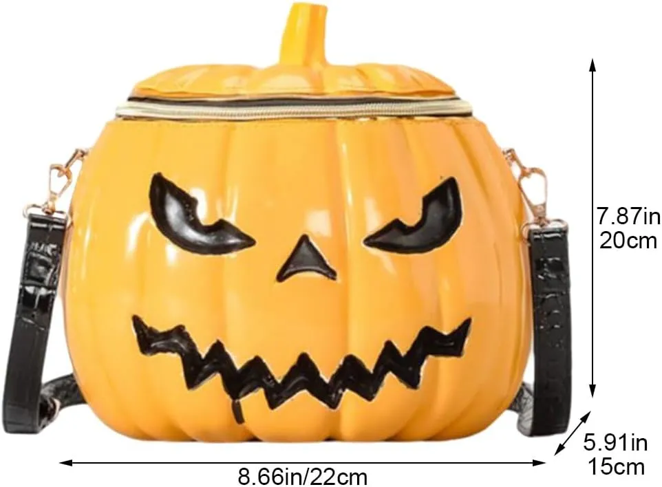 Halloween Purse Pumpkin Purse Crossbody Bag Novelty Devil Shoulder Bag Pu Leather Halloween Pumpkin Handbag Trick or Bag