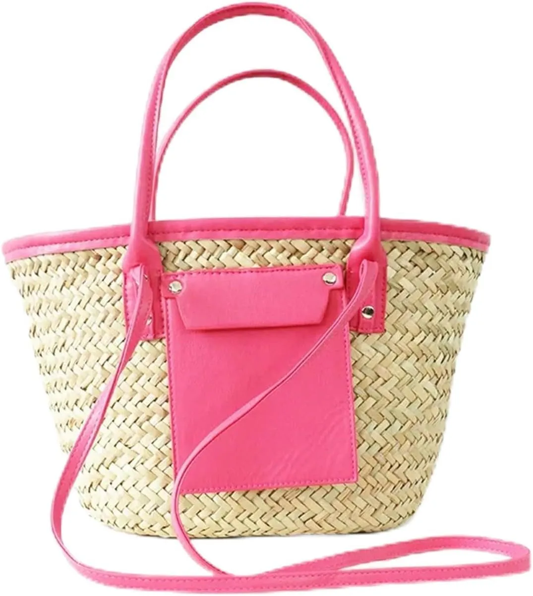 Handheld Crossover Grass Woven Bag Vine Woven Portable Women's Beach Crossbody Bag Shopping Bag Handbag