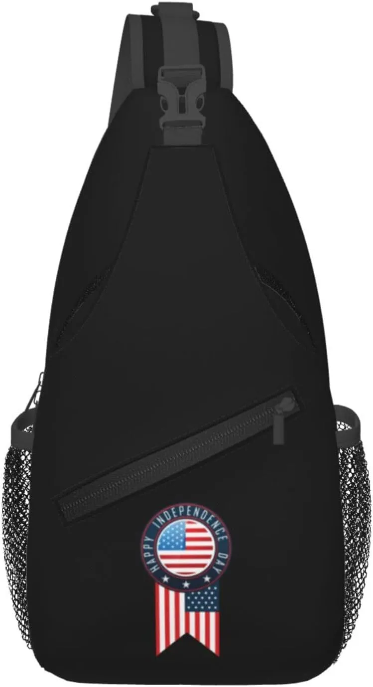 Happy Independence Day In The United States Crossbody Bags For Women Men Chest Backpack Gym Shoulder Bag Travel Outdoor Sports Casual Crossbody Bags