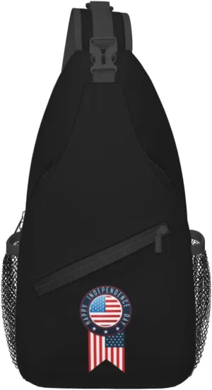 Happy Independence Day In The United States Crossbody Bags For Women Men Chest Backpack Gym Shoulder Bag Travel Outdoor Sports Casual Crossbody Bags