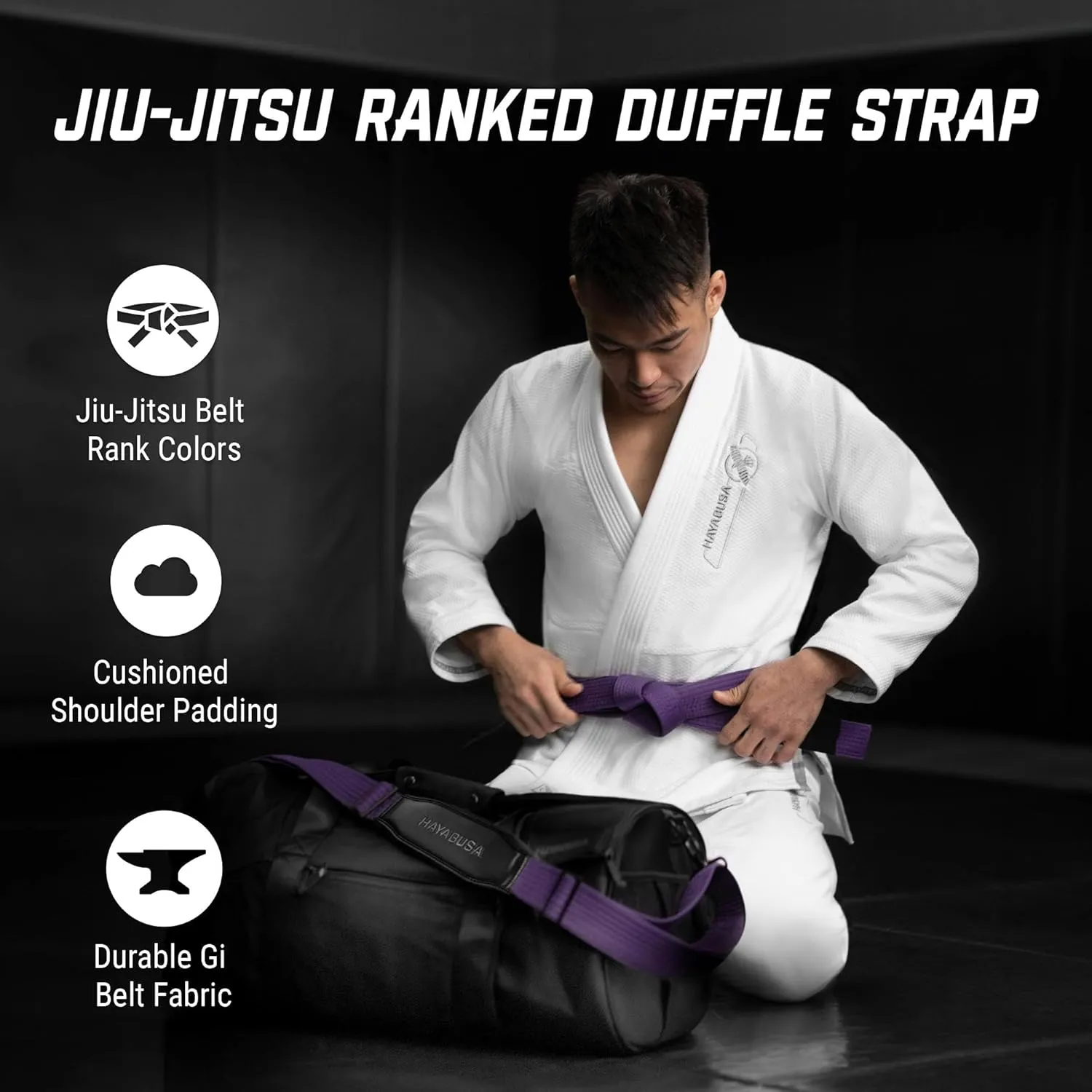 Hayabusa Jiu Jitsu Ranked Duffle Strap - Purple, One