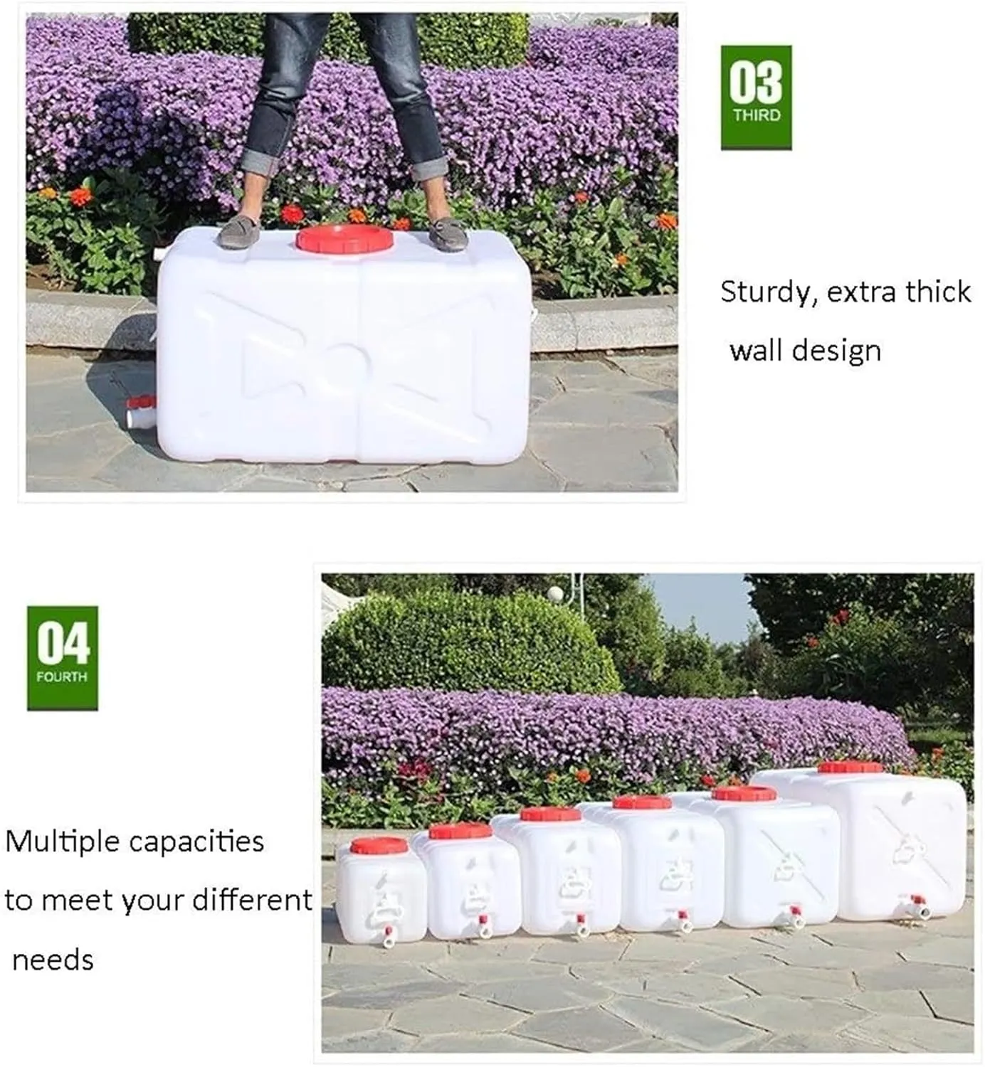 HDPE Water Storage Tank Large Rectangular Horizontal Water Storage Tank Water Tower Storage Tank Food Grade Thickened Large Plastic Bucket