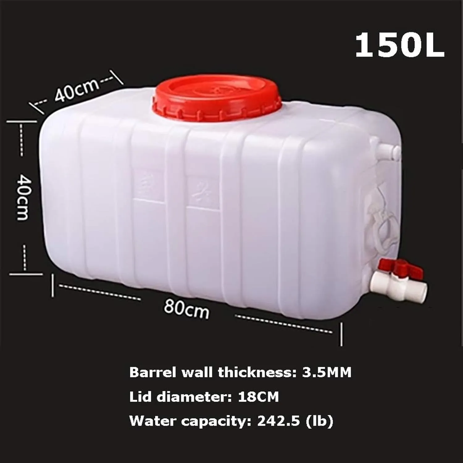 HDPE Water Storage Tank Large Rectangular Horizontal Water Storage Tank Water Tower Storage Tank Food Grade Thickened Large Plastic Bucket