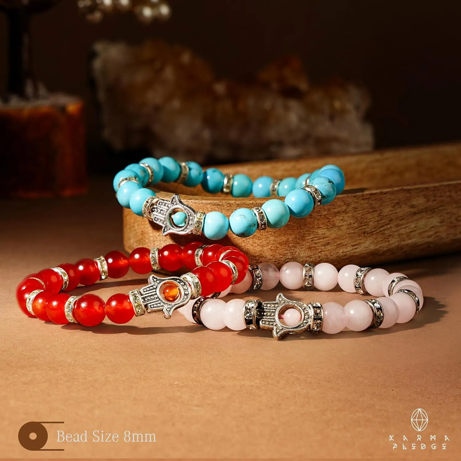 Healing Crystal Bracelets for Men & Women, Spiritual, Positive Energy & Balance, Handmade 6mm Crystal Beads Bracelets