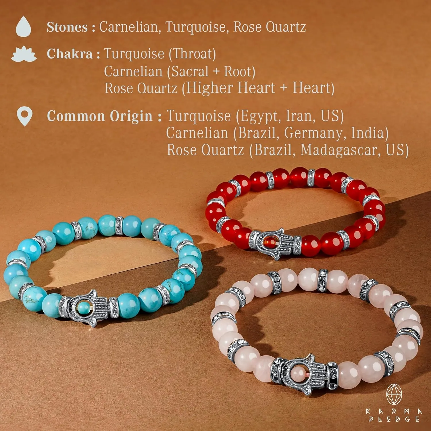 Healing Crystal Bracelets for Men & Women, Spiritual, Positive Energy & Balance, Handmade 6mm Crystal Beads Bracelets