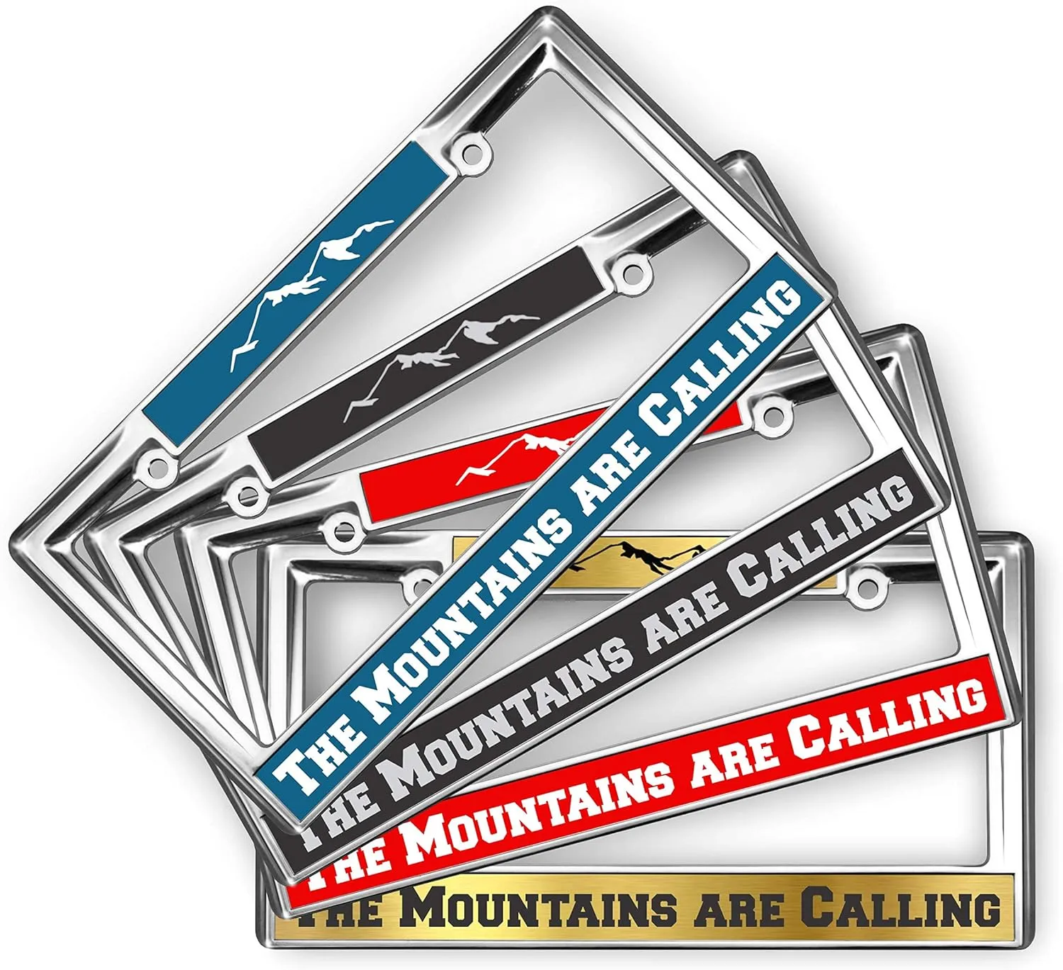 Heavy Duty Chrome Metal Personalized with Custom Text Design Laser Engraved Standard Size - Car/Automobile License Plate Frame with Free caps - Silver/Black (Qty: 1 Frame)