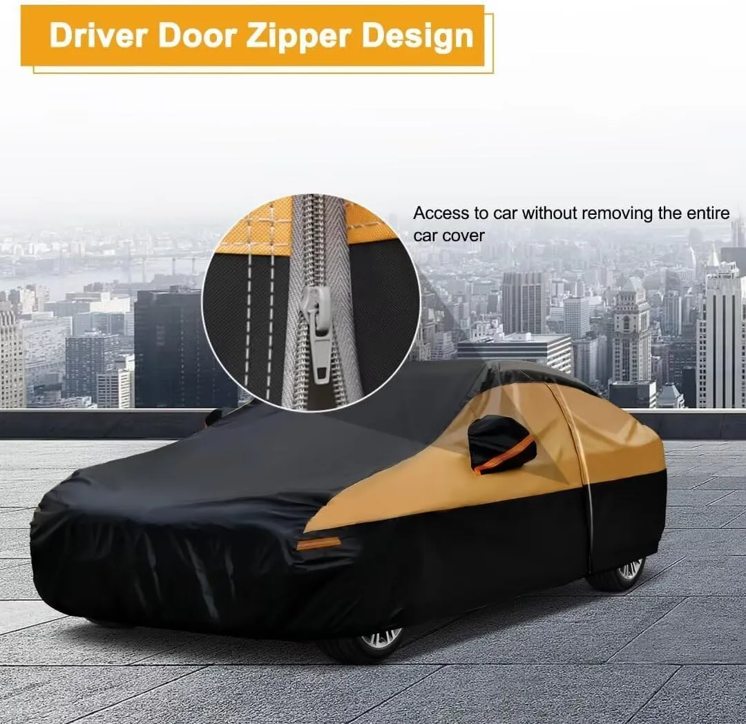 Heavy Duty Sedan Car Cover Custom Fit Lexus IS250 IS300 IS350 IS200t IS300h (2005-2025), Car Covers for Automobiles Waterproof All Weather, Outdoor Full Exterior Covers with Zipper and Cotton. Black
