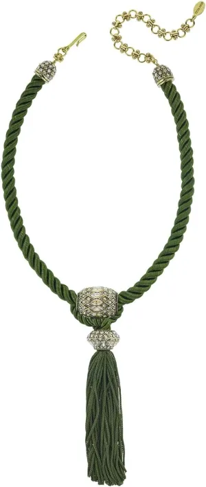 Heidi Daus®"Twist & Tassel Crystal Cord Tassel Necklace