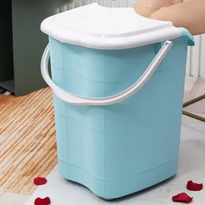 Heightened Deep Soaking Foot Bath Bucket, Multifunctional Feet Bath Tub with Handle, Plastic SPA Foot Bath Basin, Long Lasting Insulation And Deepening Foot Tub for Soaking Feet & Calf,C