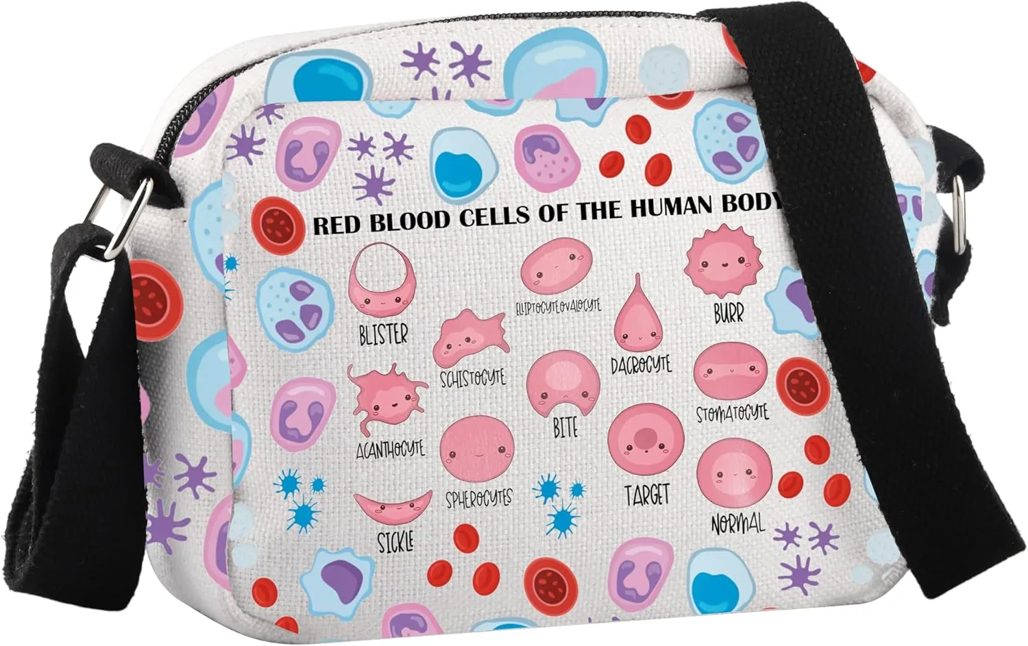 Hematology Gift Red Blood Cells of the Human Body Crossbody Bag Red Blood Cell Gift