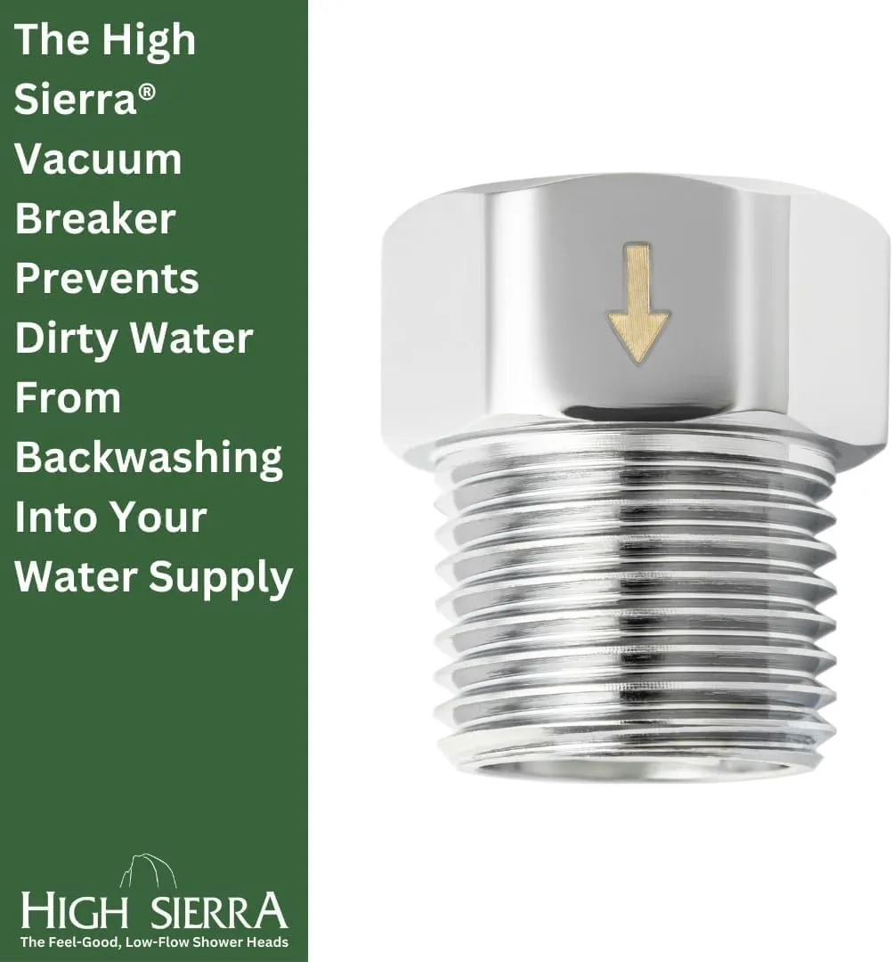 High Sierra Showerheads® - All Metal Premium Vacuum Breaker for Handheld Shower Heads - Brushed Nickel Finish