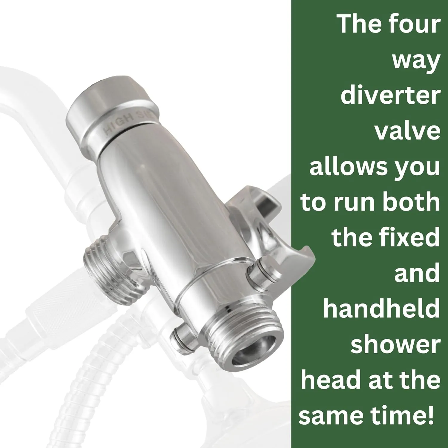 High Sierra Showerheads® - Solid Metal 1.8 GPM Low-Flow 4-Way Classic Shower Head and Handheld Combination w/Slip-Free Grip & Limescale Resistant Insert - Brushed Nickel