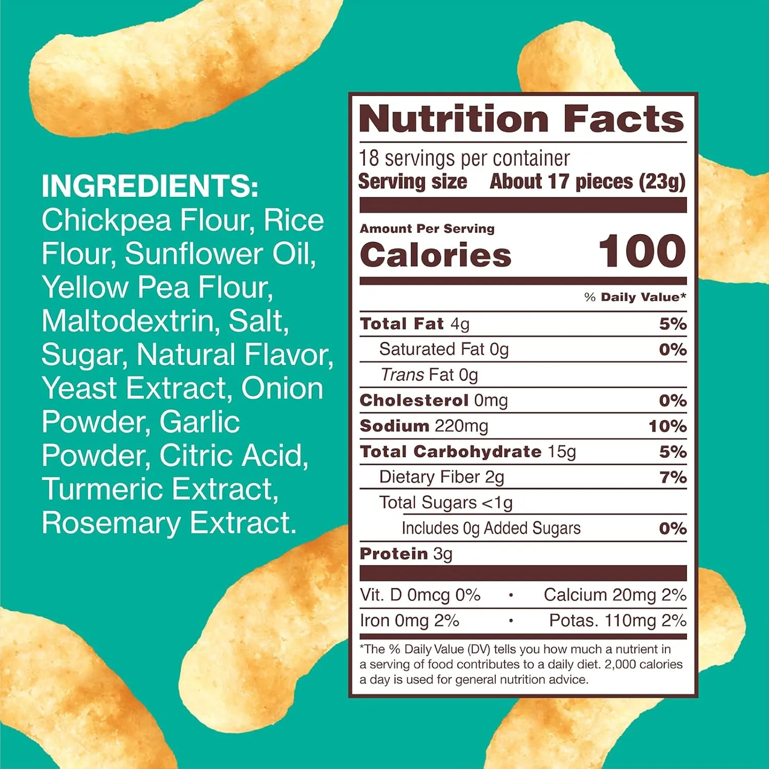 Hippeas Chickpea Puffs, Vegan White Cheddar, 0.8 Ounce (Pack of 30), 3g Protein, 2g Fiber, Vegan, Gluten-Free, Crunchy, Plant Protein Snacks