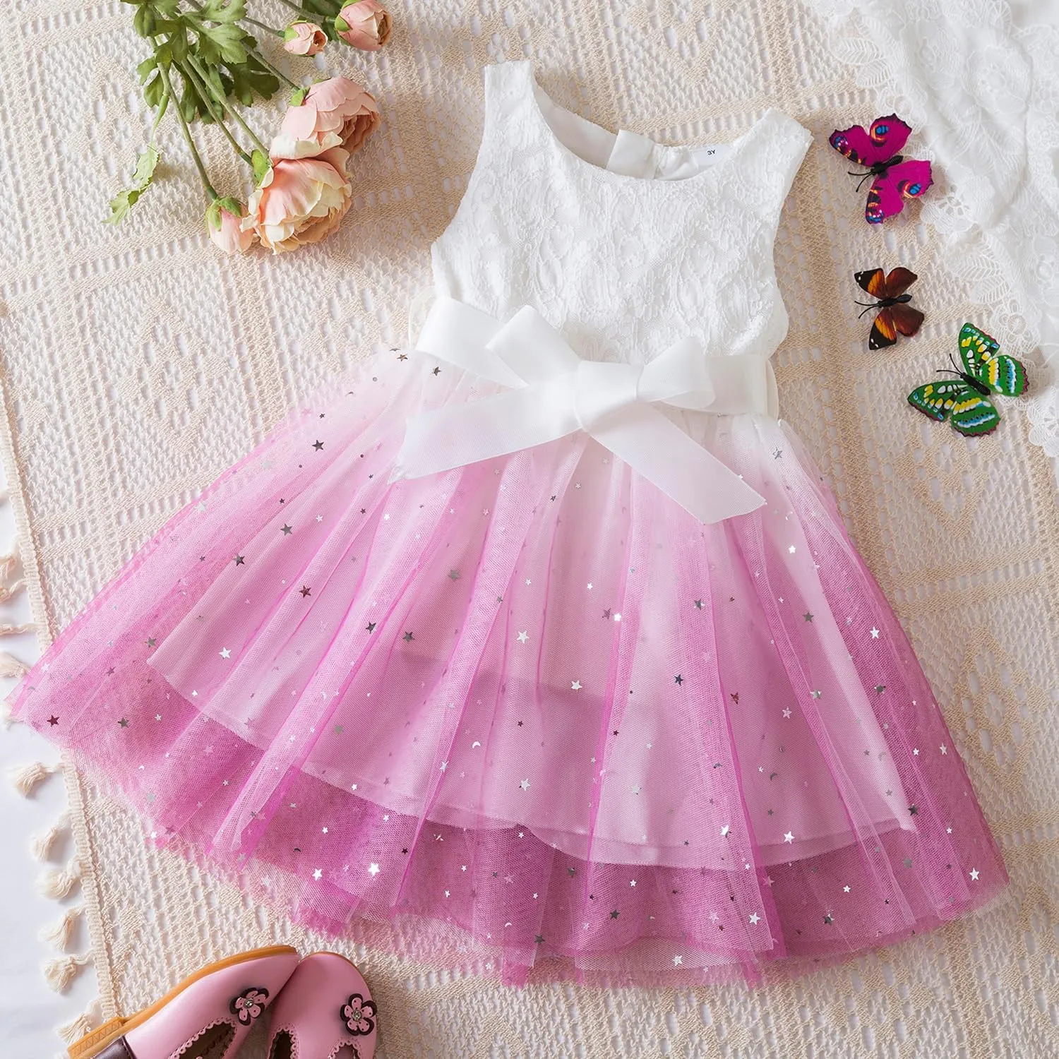 HNXDYY Toddler Baby Girl Princess Dress Tutu Summer Tulle Casual Dresses