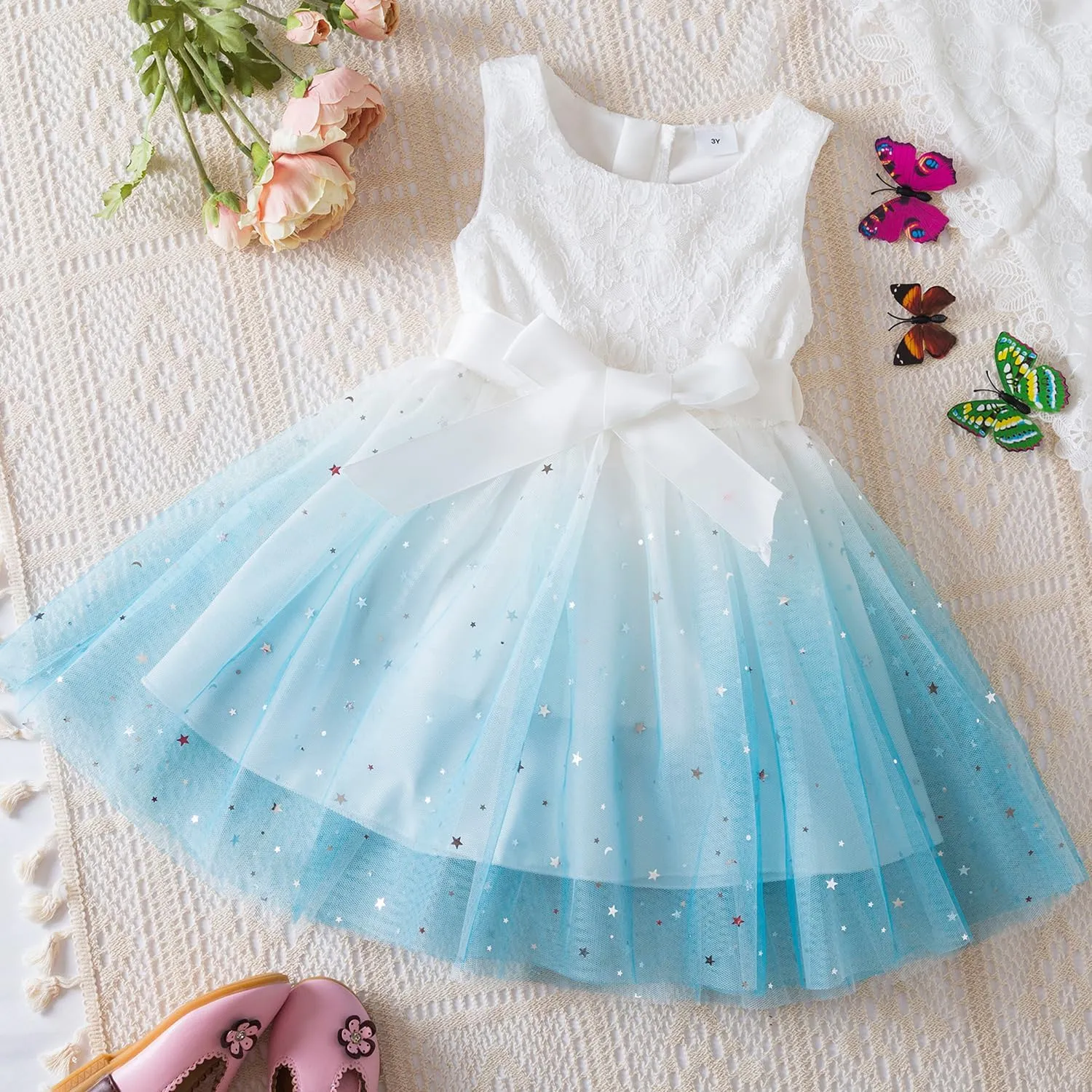 HNXDYY Toddler Baby Girl Princess Dress Tutu Summer Tulle Casual Dresses
