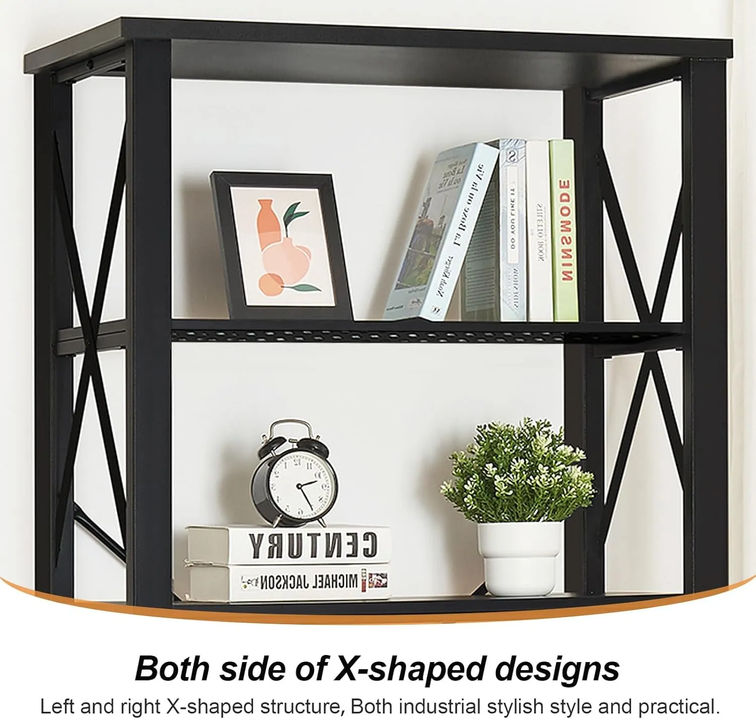 HOMBAZAAR 6 Tier Bookshelf,74 Inch Tall Industrial Bookshelf with Metal Frame and Open Shelves,Rustic Heavy Duty Bookshelves and Bookcases,Sturdy Book Shelf for Office,Living Room and Library,Black