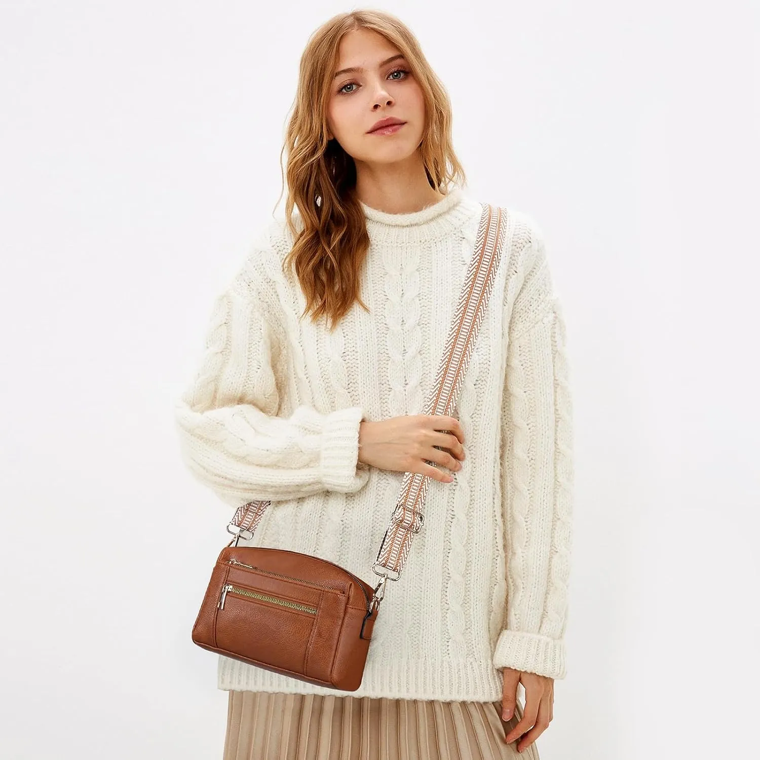 HOMIEE Crossbody Bags for Women Vegan Leather Purses RFID Blocking Anti Theft Shoulder Bag with Adjustable Strap