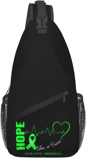 Hope For A Cure Achalasia Awareness Crossbody Bags For Women Men Chest Backpack Gym Shoulder Bag Travel Outdoor Sports Casual Crossbody Bags