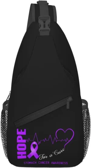 Hope For A Cure Stomach Cancer Awareness Crossbody Bags For Women Men Chest Backpack Gym Shoulder Bag Travel Outdoor Sports Casual Crossbody Bags