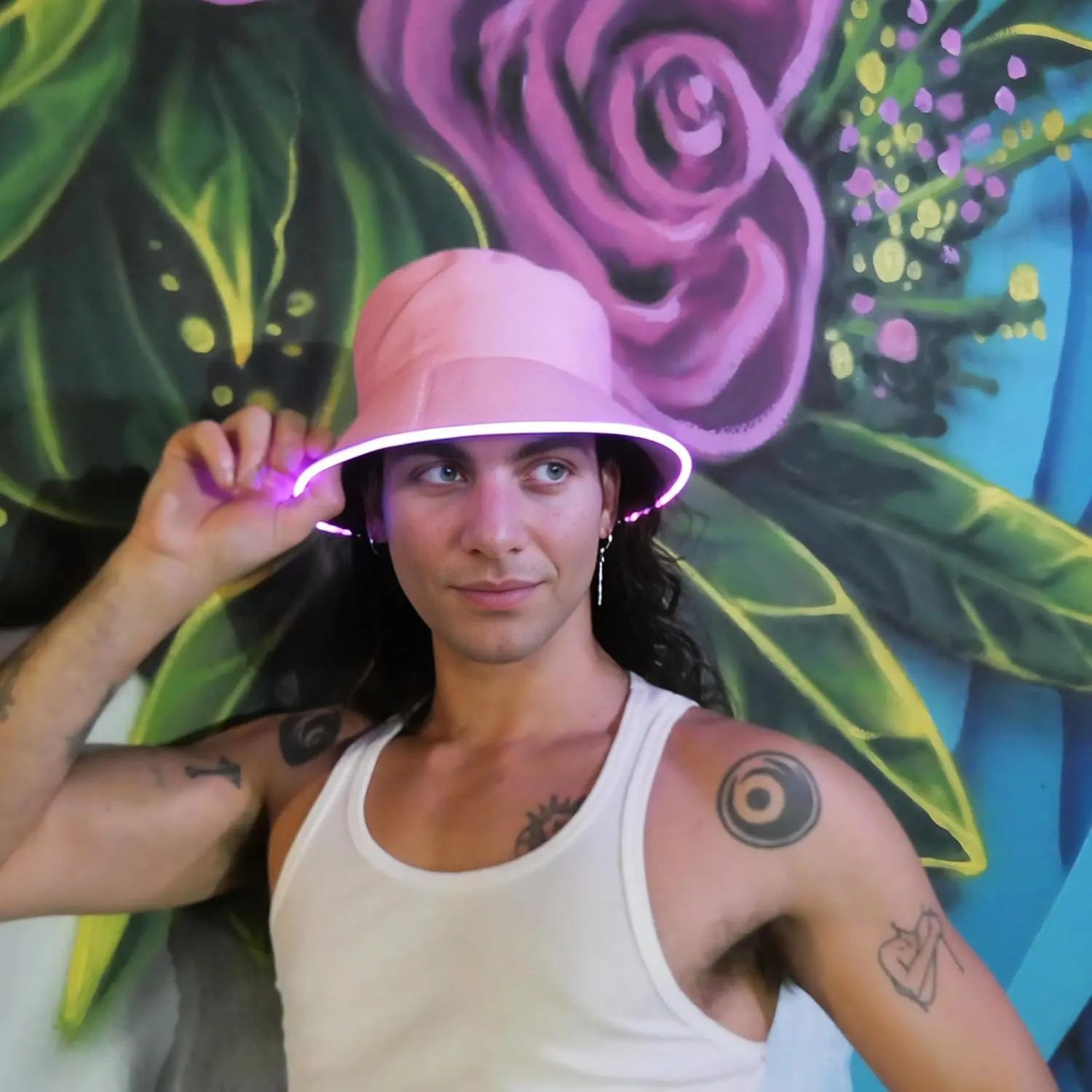 House Of Rave LED Bucket Hat - Neon Rave Accessory & Festival Outfit - Light Up Rave Bucket Hat for Men, Women
