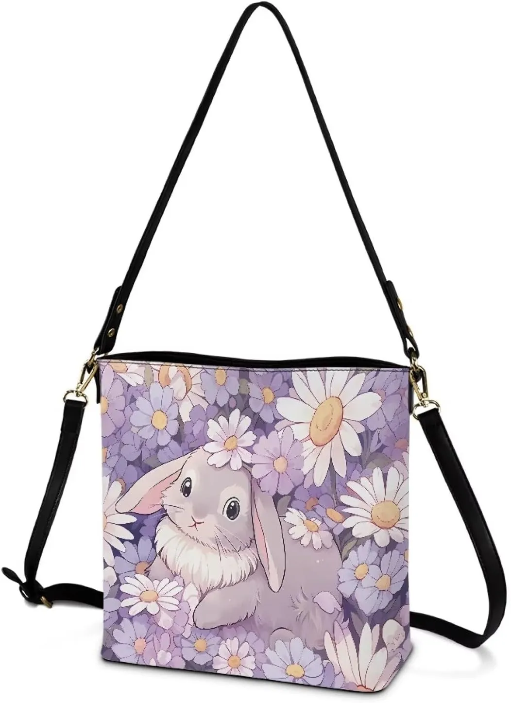 HUGS IDEA Handbags for Women PU Leather Bucket Purses Shoulder Bags Crossbody Purse