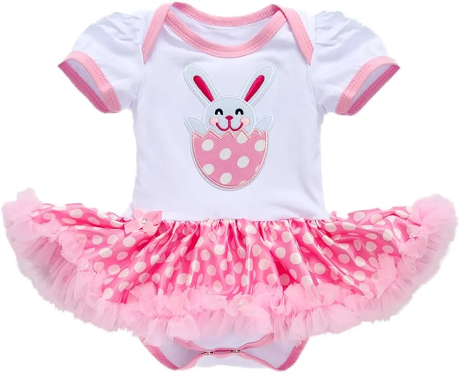 IBTOM CASTLE 3pcs/4pcs Baby Girls 1st Easter Bunny Tutu Dress Headband Leggings Shoes Outfits Bodysuit Princess Costume