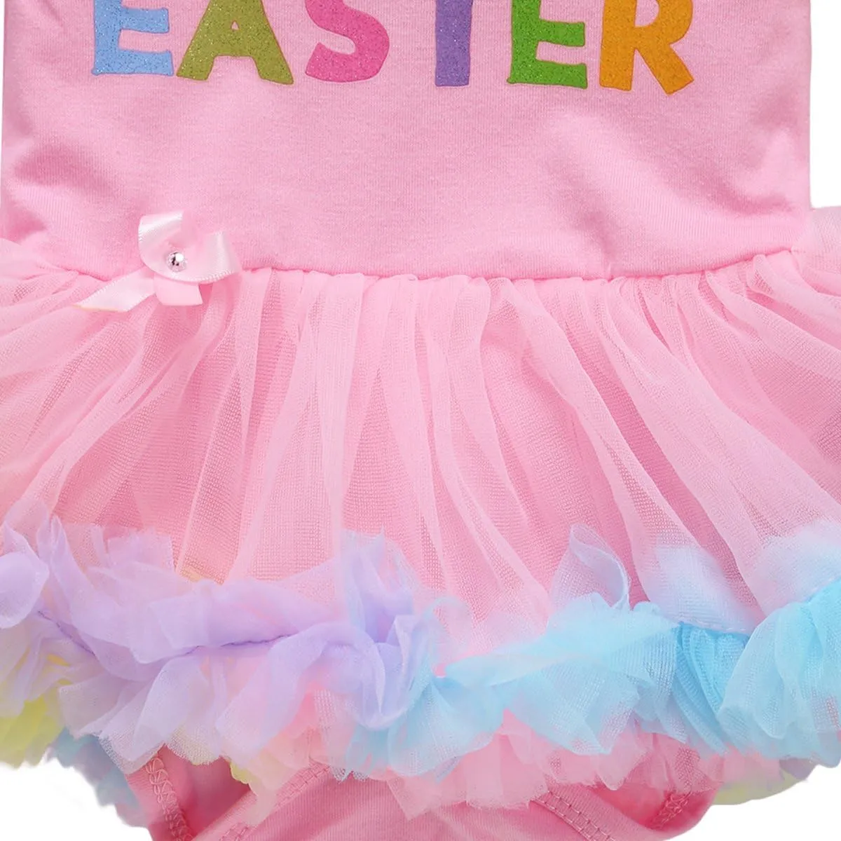 IBTOM CASTLE 3pcs/4pcs Baby Girls 1st Easter Bunny Tutu Dress Headband Leggings Shoes Outfits Bodysuit Princess Costume