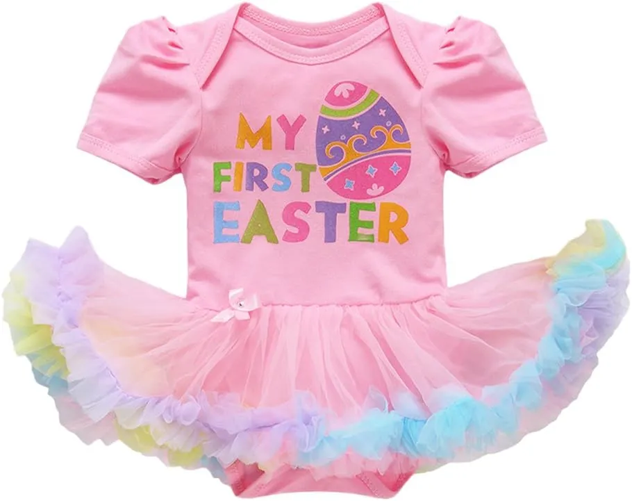 IBTOM CASTLE 3pcs/4pcs Baby Girls 1st Easter Bunny Tutu Dress Headband Leggings Shoes Outfits Bodysuit Princess Costume