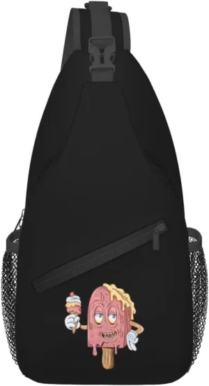 Ice Cream Eating A Cone Crossbody Bags For Women Men Chest Backpack Gym Shoulder Bag Travel Outdoor Sports Casual Crossbody Bags