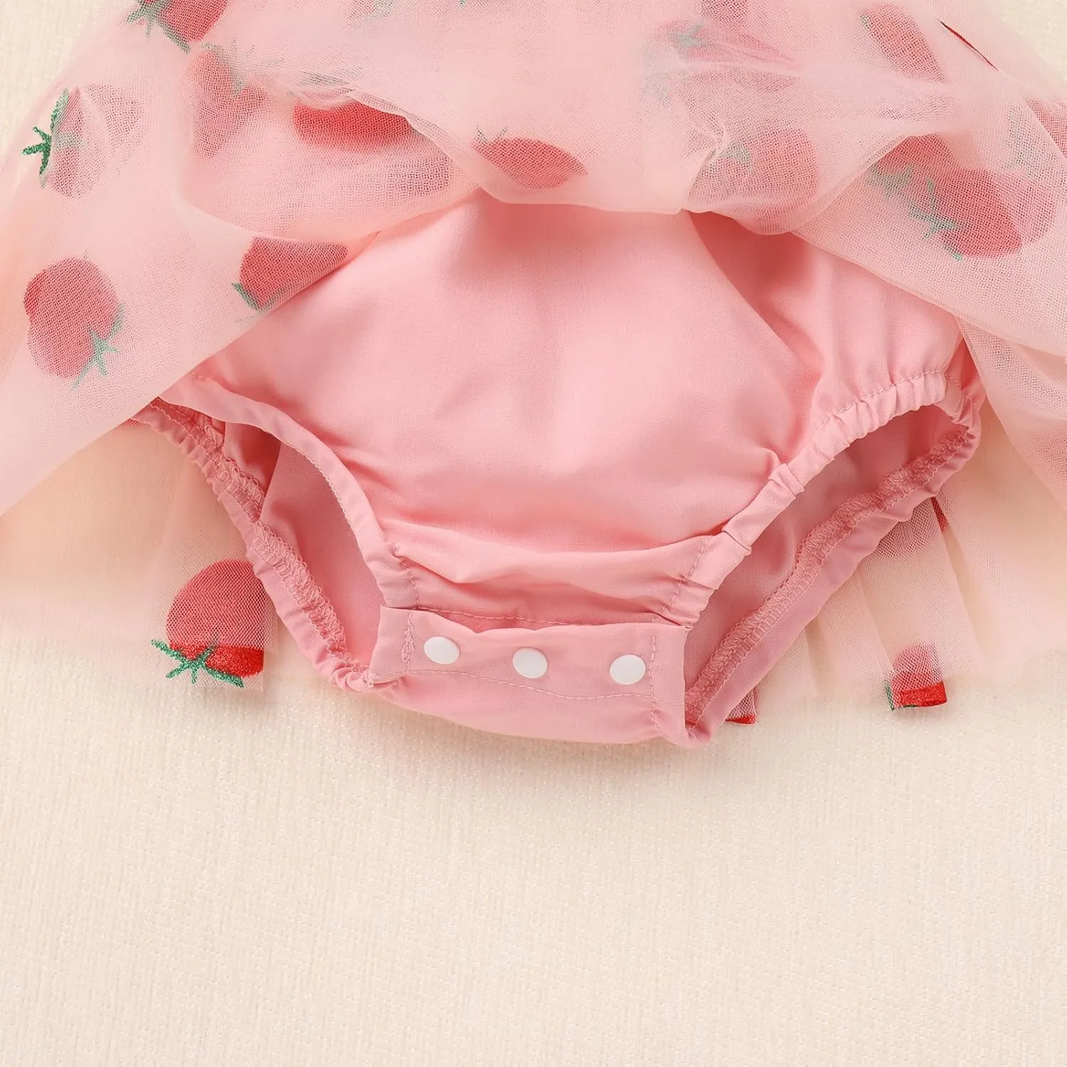 IMEKIS Baby Girl Strawberry One Birthday Outfit Boho Romper Tulle Dress Headband Summer Cake Smash Photo Shoot