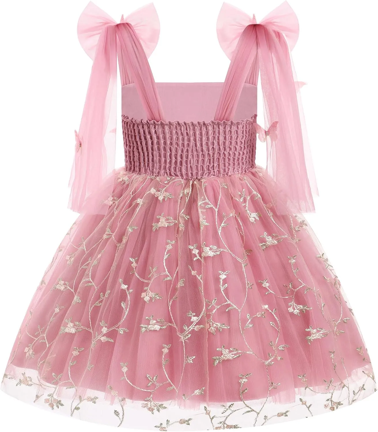 IMEKIS Toddler Girls Butterfly Birthday Dress Rainbow Tulle Formal Wedding Party Ruffle Tutu Dresses Photo Shoot