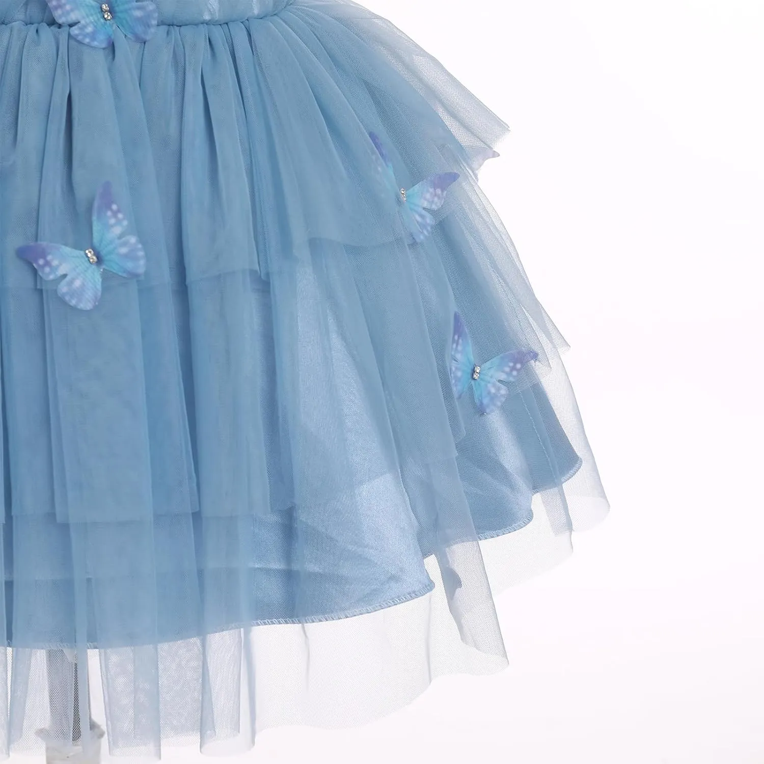 IMEKIS Toddler Girls Butterfly Birthday Dress Rainbow Tulle Formal Wedding Party Ruffle Tutu Dresses Photo Shoot