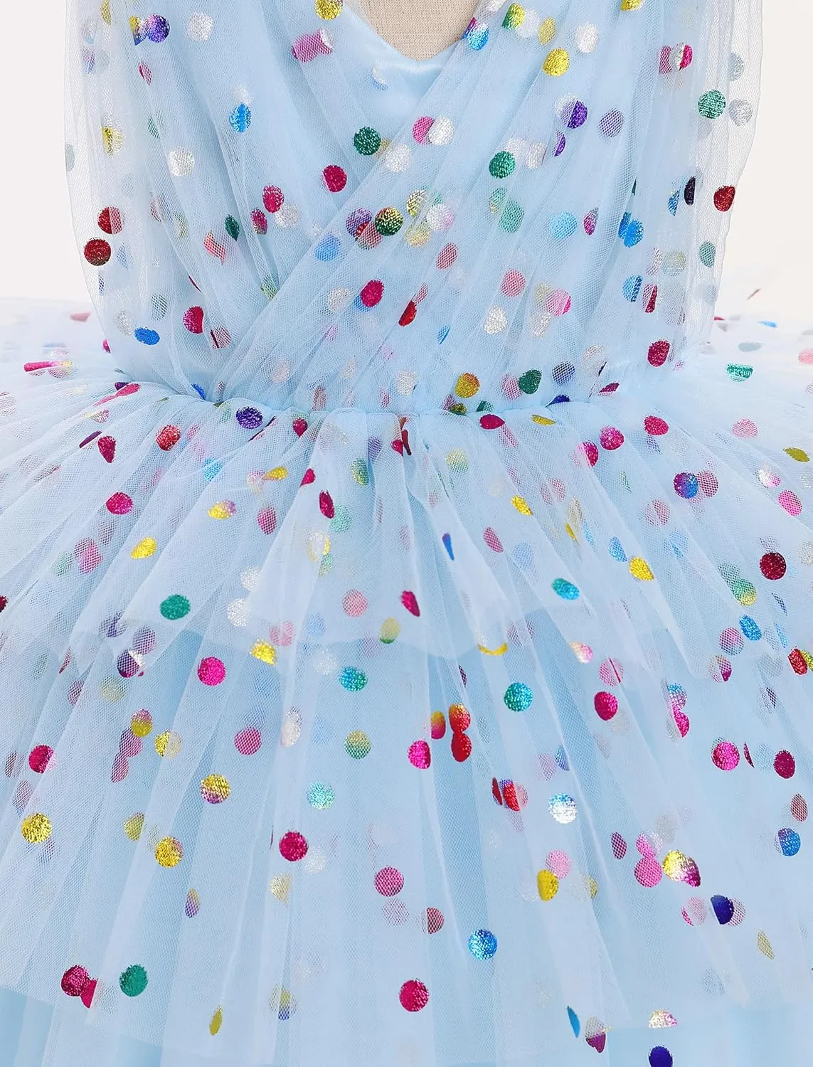 IMEKIS Toddler Girls Butterfly Birthday Dress Rainbow Tulle Formal Wedding Party Ruffle Tutu Dresses Photo Shoot