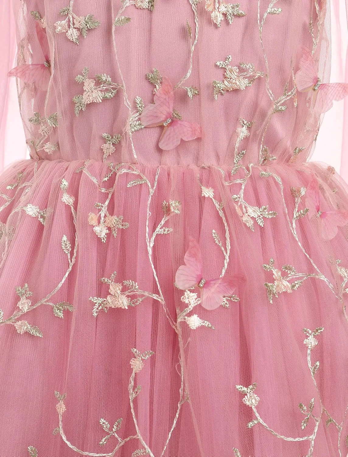 IMEKIS Toddler Girls Butterfly Birthday Dress Rainbow Tulle Formal Wedding Party Ruffle Tutu Dresses Photo Shoot