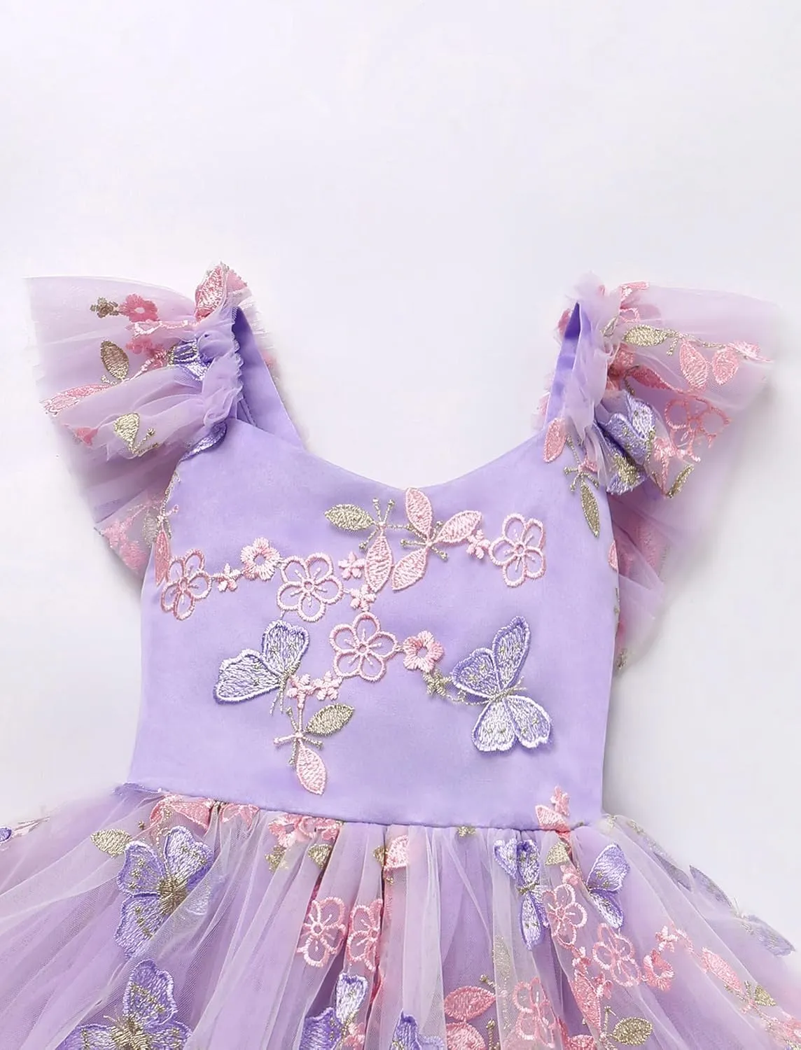 IMEKIS Toddler Girls Strawberry Floral Tulle Birthday Dress Elastic Back Summer Casual Party Dresses