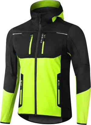 INBIKE Cycling Jackets for Men Women, Thermal Bike Jacket Windproof Breathable Reflective Softshell Windbreaker with Pockets