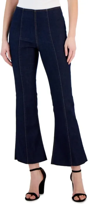 I.N.C. INTERNATIONAL CONCEPTS Women's High-Rise Pull-On Flared Cropped Jeans