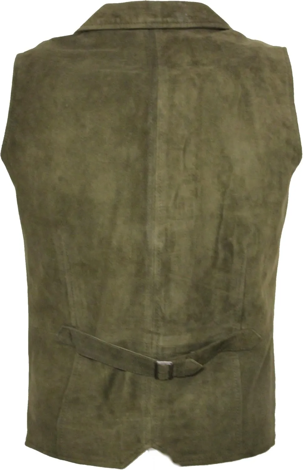 Infinity Men’s Smooth Goat Suede Classic Smart Khaki Leather Waistcoat