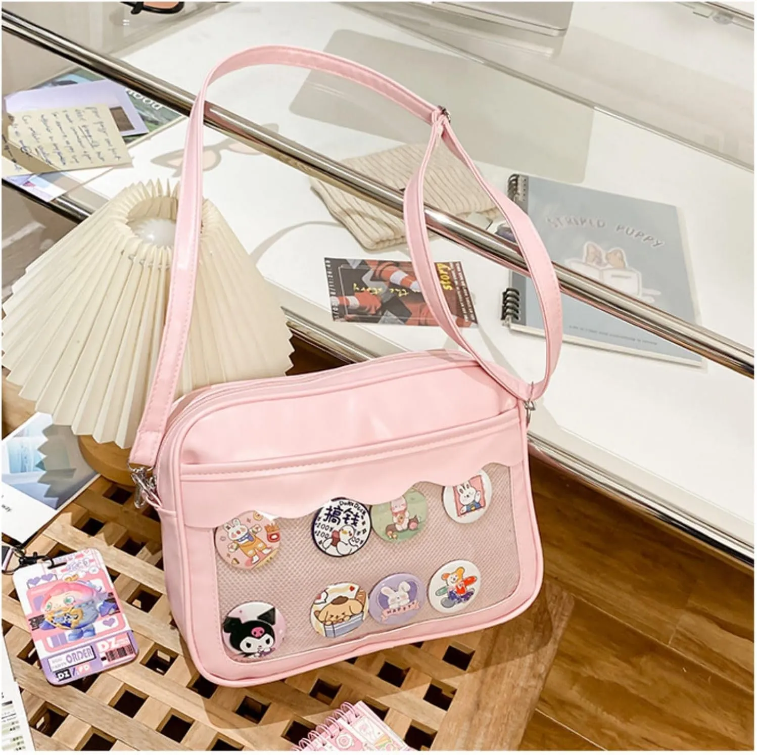Ita Bag Storage Pin Crossbody Bag for Women Girls Gift, Pin Bag Shoulder Bag for Sports Pins, Memorial Pins, Travel Brooches