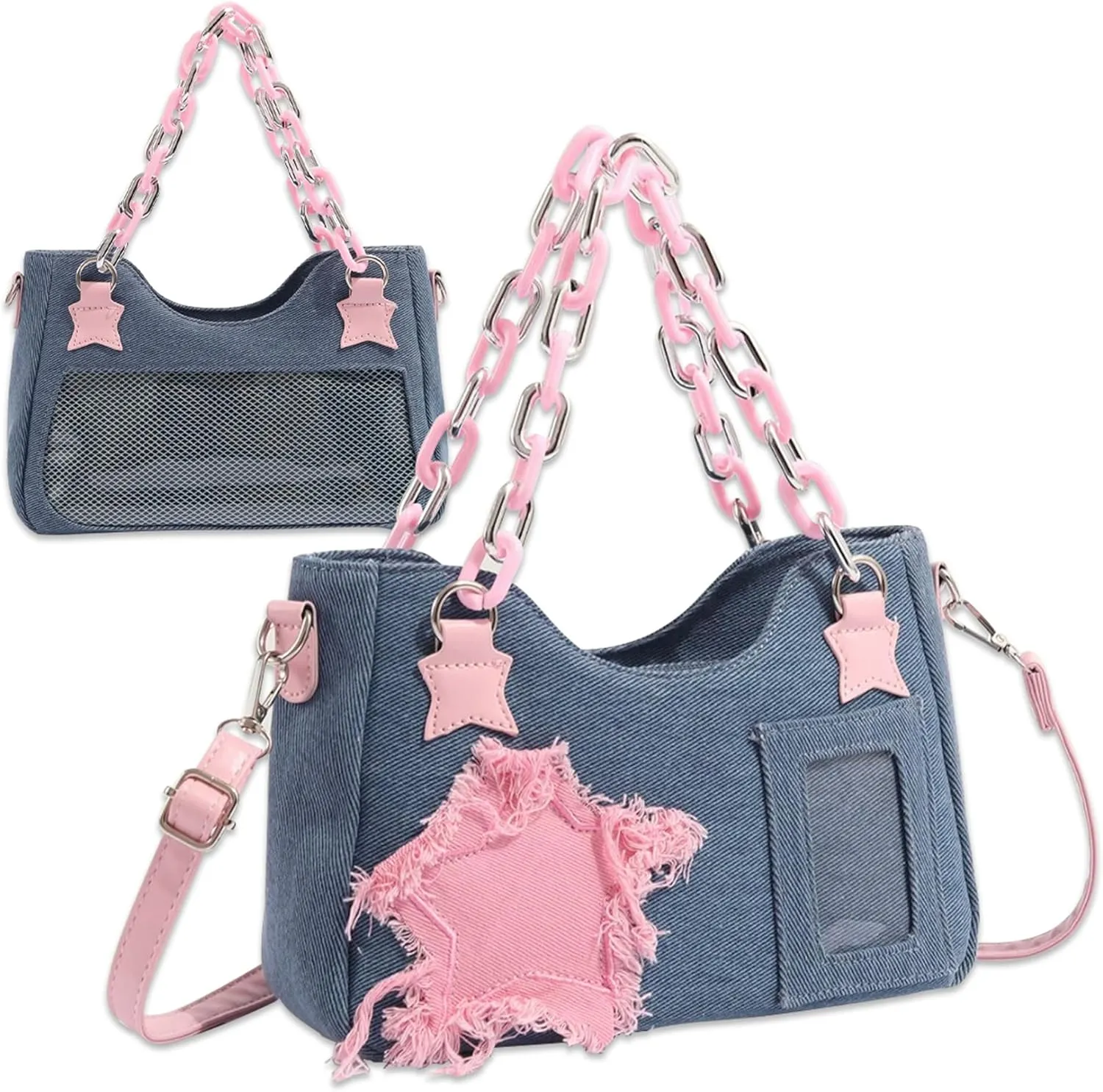 Ita Daily Crossbody Bag Small Card Display Window Underarm Top-handle Handbag Two styles: Crossbody or Handheld