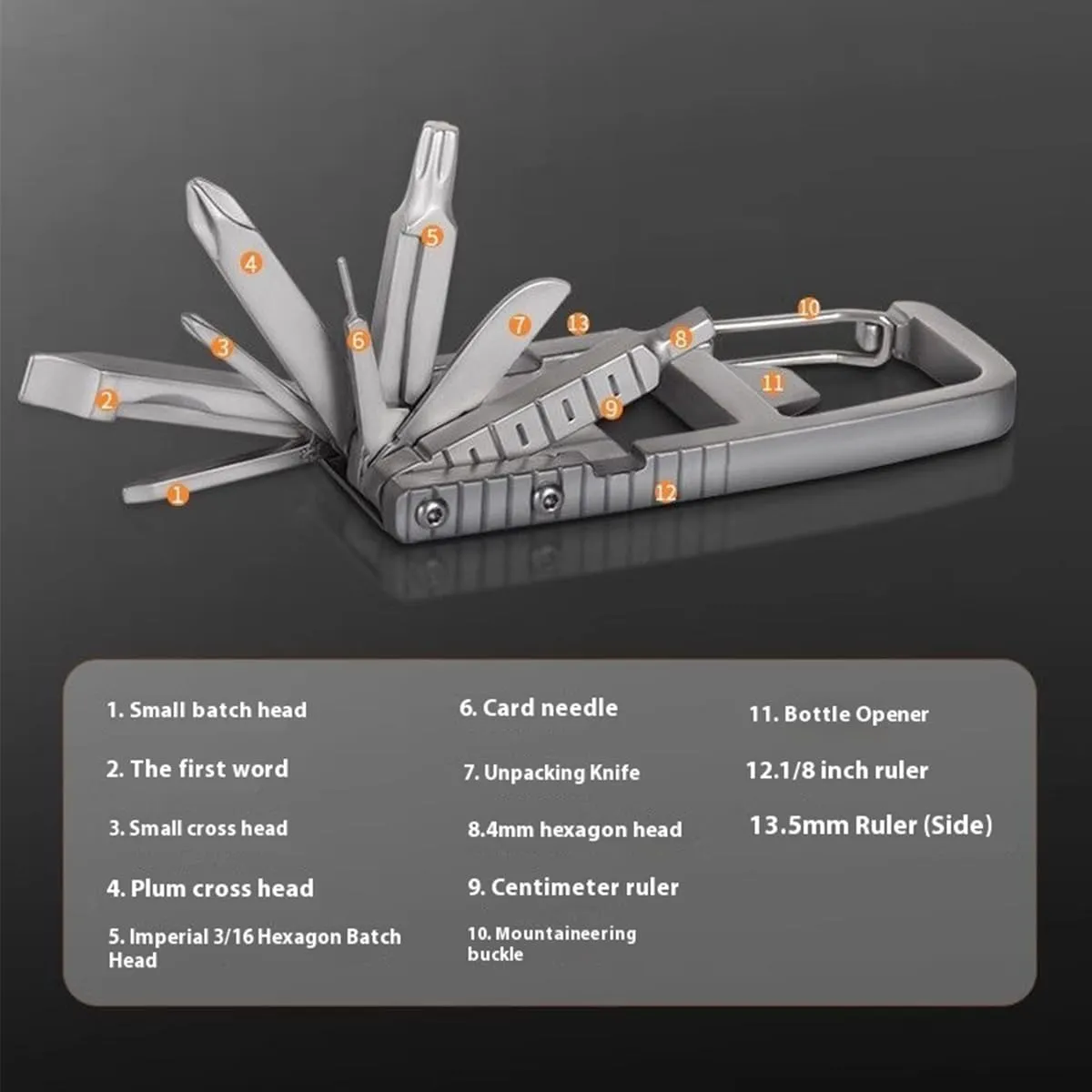 Jawbreaker Multi-Tool with Bottle Opener Phone Holder Screwdriver Carabiner, 12 in 1 Mini Multi-Tool, Bicycle Multi-Tool, Keychain Multi-Tool, Mini Multi-Tool Compact Pocket Size (2)