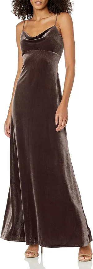 Jenny Yoo Women's Sammi Velvet Cowl Neck Slip Dress